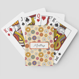 Jeu De Cartes Fleurs Retro personnalisées Cartes de Jeu Classiqu
