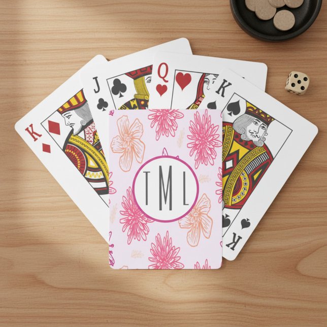 Jeu De Cartes Fleurs roses personnalisées (Créateur téléchargé)
