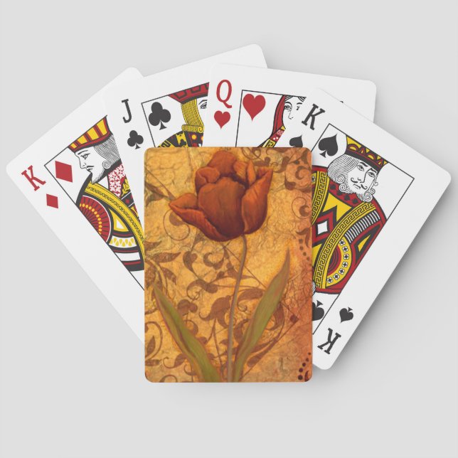 Jeu De Cartes Fleurs rouges II (dos)