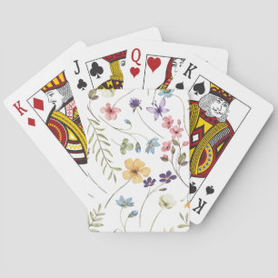 Jeu De Cartes Fleurs sauvages aquarelle