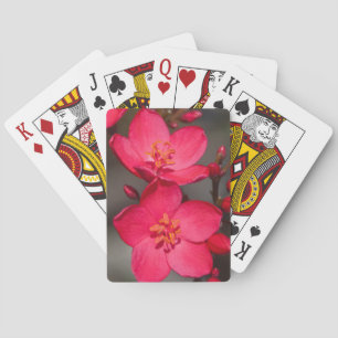 Jeu De Cartes Fleurs tropicales rouges et roses de Fidji