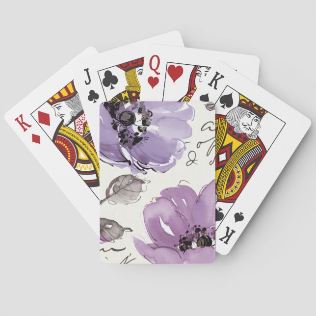 Jeu De Cartes Fleurs violettes (dos)