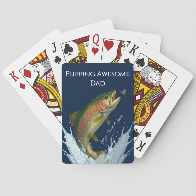 Jeu De Cartes Flippant Papa Awesome Truite arc-en-ciel Pêche à l (dos)