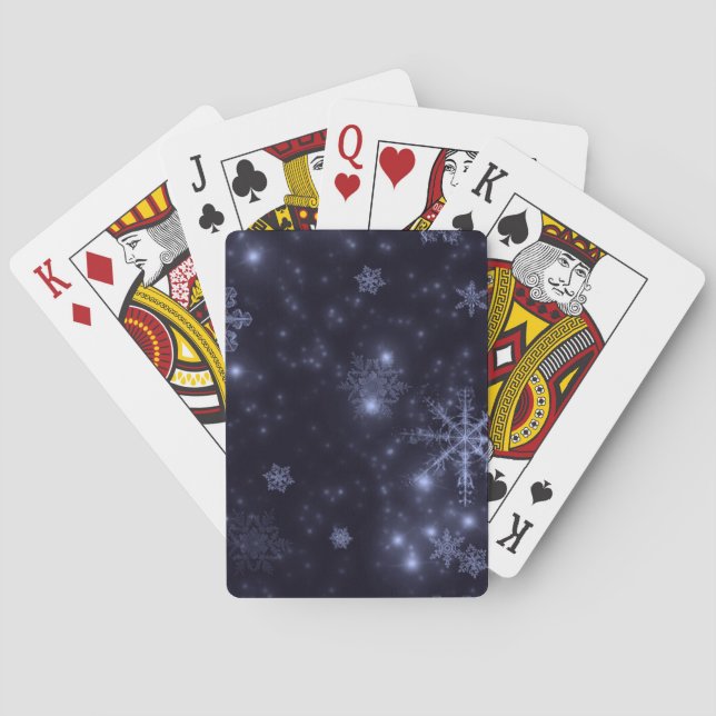 Jeu De Cartes Flocon de neige avec Arrière - plan bleu nuit (dos)