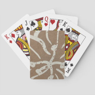 Jeu De Cartes Floral blanc sur Brown