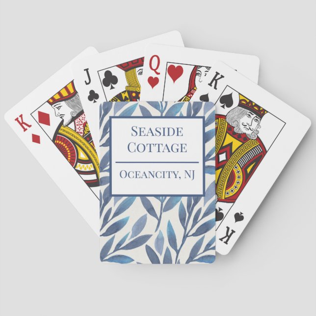 Jeu De Cartes Floral Blue Airbnb Location sur mesure (dos)