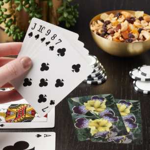 Jeu De Cartes Floral d'Irises pourpre et jaune sans fil