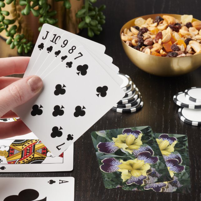 Jeu De Cartes Floral d'Irises pourpre et jaune sans fil (In Situ)