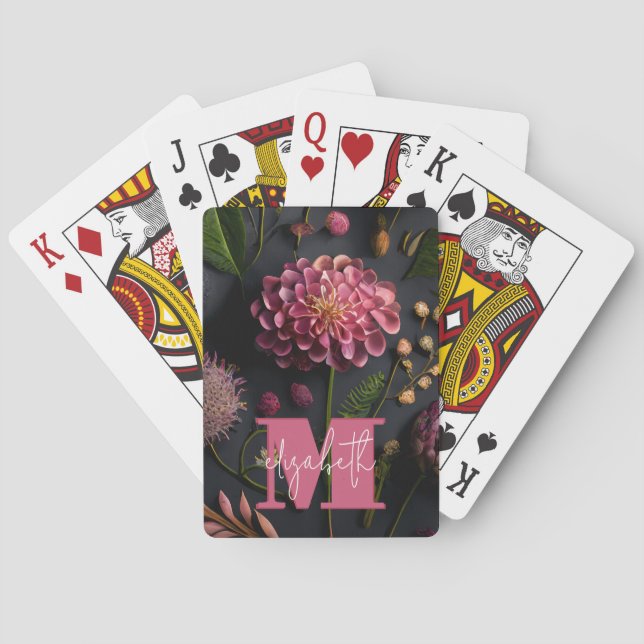 Jeu De Cartes Floral monogramme (dos)