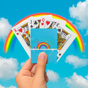 Jeu De Cartes Flore arc-en-ciel Abstraite et plaque de peinture