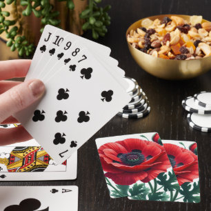 Jeu De Cartes Flore de pavot rouge