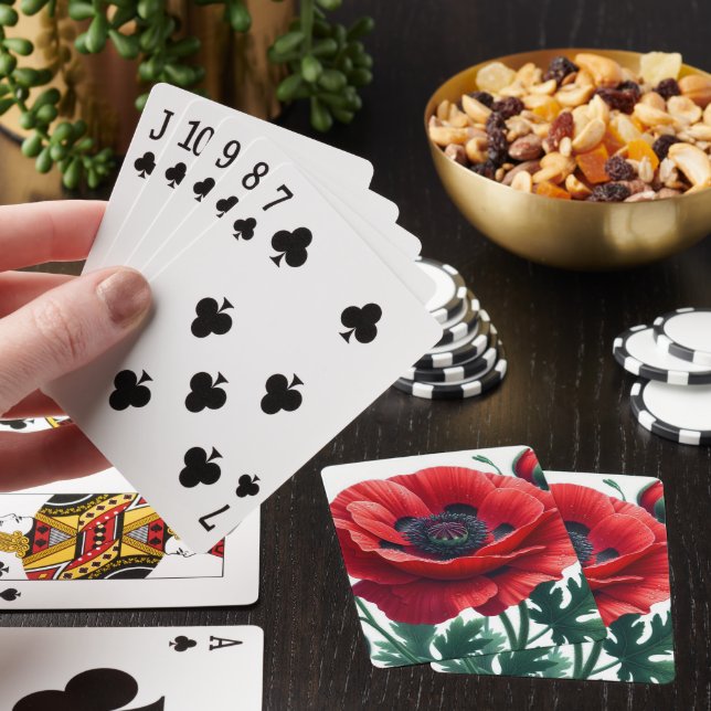 Jeu De Cartes Flore de pavot rouge (In Situ)