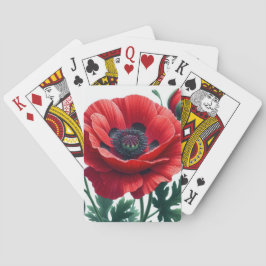 Jeu De Cartes Flore de pavot rouge