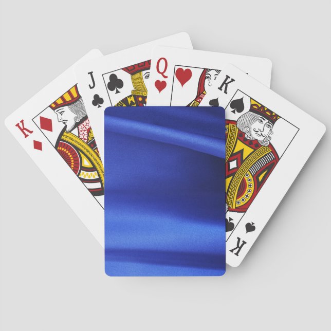 Jeu De Cartes Flow Blue Silk Fabric Abstrait (dos)