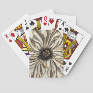 Jeu De Cartes Flowerhead Fresco sur Tan Arrière - plan