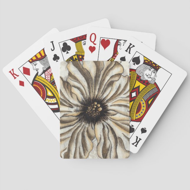 Jeu De Cartes Flowerhead Fresco sur Tan Arrière - plan (dos)