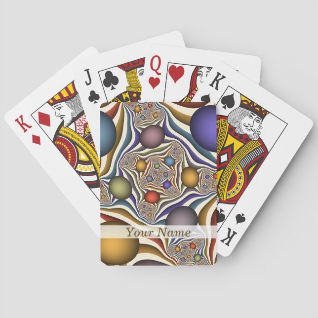 Jeu De Cartes Flying Up, Colorful Moderne Nom fractal Abstrait (dos)