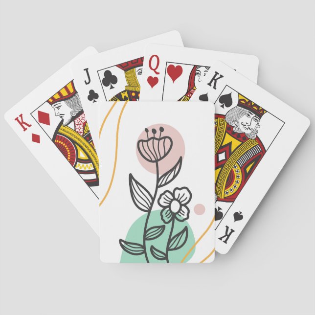 Jeu De Cartes Foliage avec forme abstraite (dos)