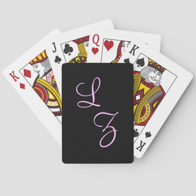 Jeu De Cartes Font Font noir et rose (dos)