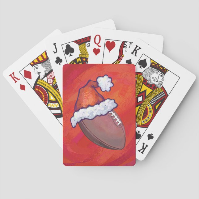 Jeu De Cartes Football à Santa Hat sur Rouge (dos)