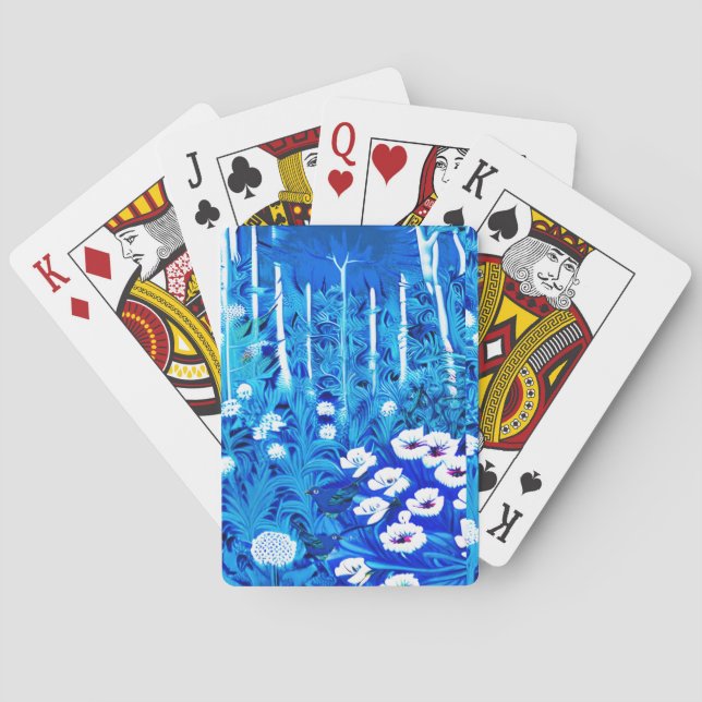 Jeu De Cartes Forêt d'Imaginaires avec fleurs et oiseaux (dos)
