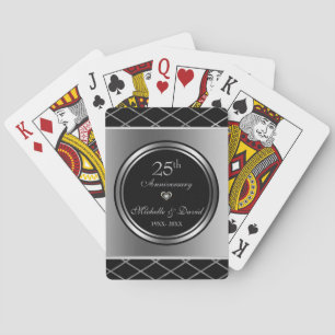 Jeu De Cartes Formes Géométriques Argent Et Noir - Anniversaire