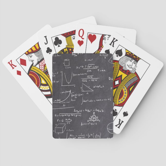 Jeu De Cartes Formules d'équations mathématiques de tableau noir (dos)