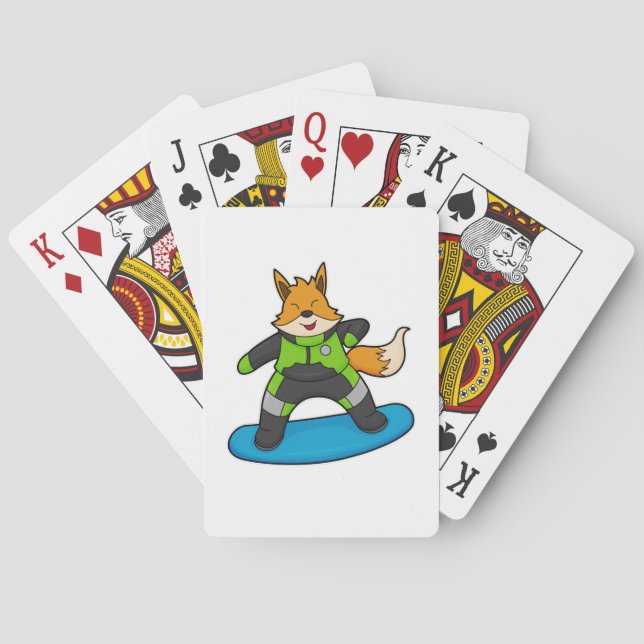 Jeu De Cartes Fox en Snowboard avec Snowboard (dos)