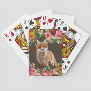 Jeu De Cartes Fox et cartes de jeu florales victoriennes