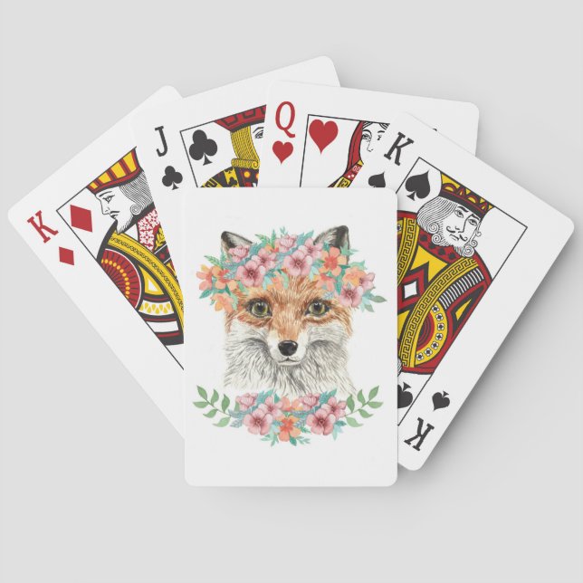Jeu De Cartes Fox floral (dos)