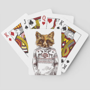 Jeu De Cartes Fox habillé rusé