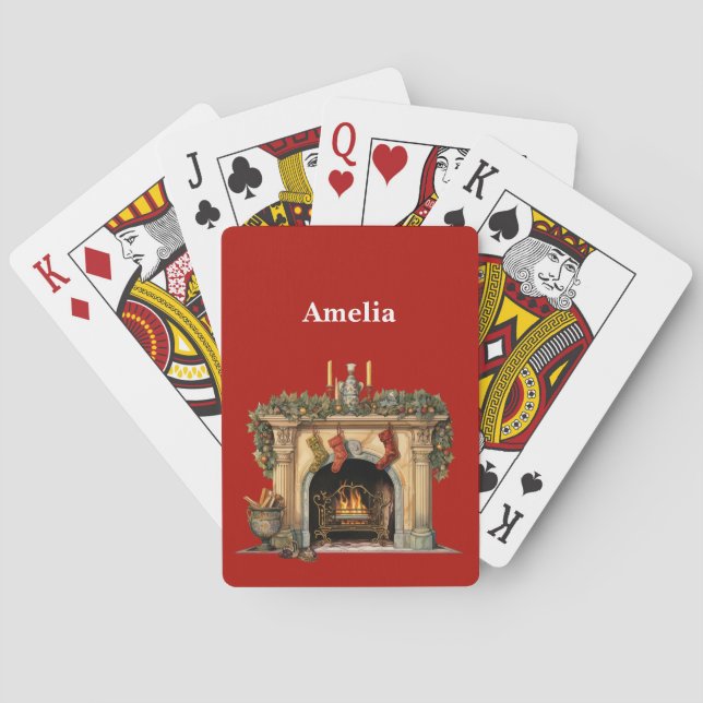 Jeu De Cartes Foyer victorien cosy Noël (dos)