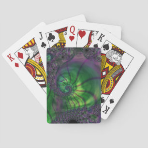 Jeu De Cartes Fractale avec spirale verte et violette