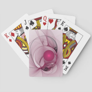 Jeu De Cartes Fractale balançante, Art abstrait moderne rose bai