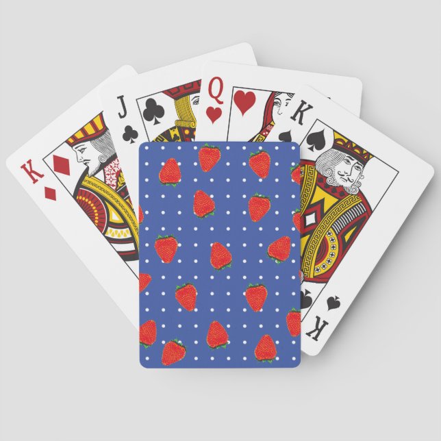 Jeu De Cartes fraises avec points (dos)