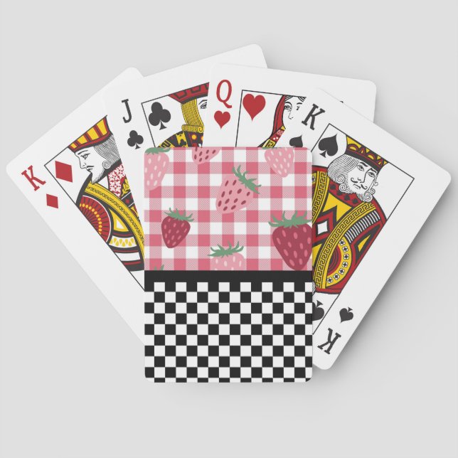 Jeu De Cartes Fraises Whimsical et tableau de bord (dos)