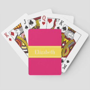 Jeu De Cartes Framboise solide, ananas Nom du ruban Monogramme
