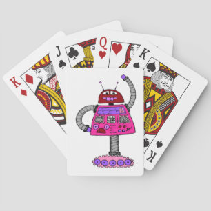 Jeu De Cartes Frankie Robot : Rose sur blanc