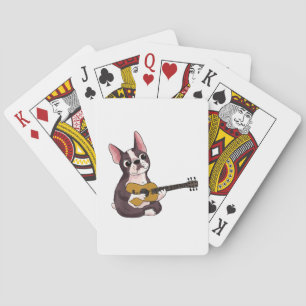 Jeu De Cartes French Bulldog Jouer Guitare Funny Guitariste