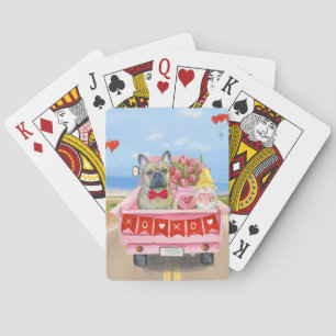 Jeu De Cartes French Bulldog Valentine's Day Truck