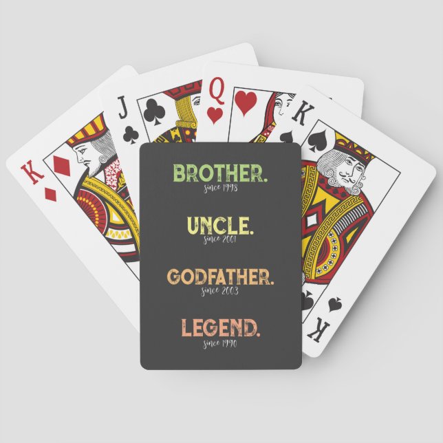 Jeu De Cartes Frère oncle Parrain Légende depuis l'année (dos)