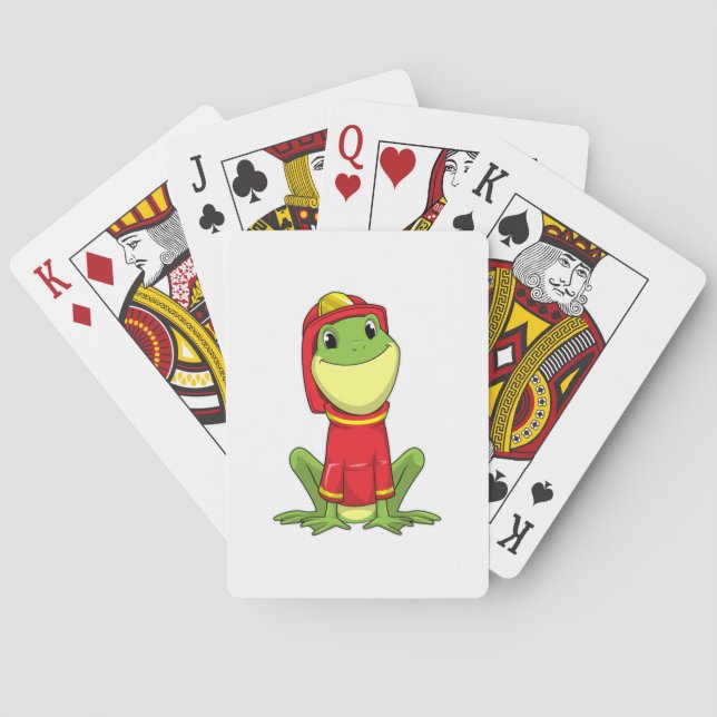 Jeu De Cartes Frog as Firefighter avec Helmet (dos)