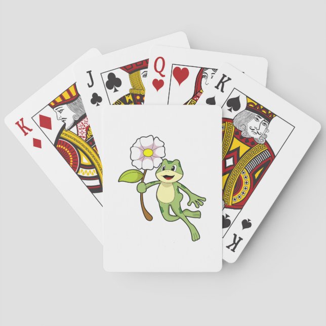 Jeu De Cartes Frog with Flower. (dos)