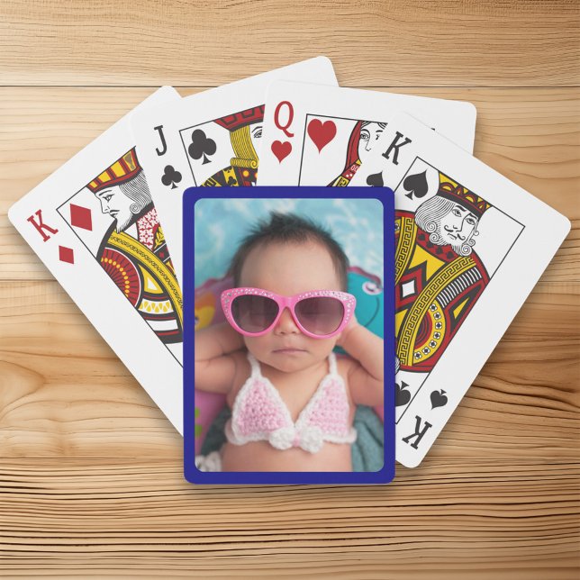 Jeu De Cartes Frontière marine pour votre photo (Navy Border for Your Photo Poker Cards)