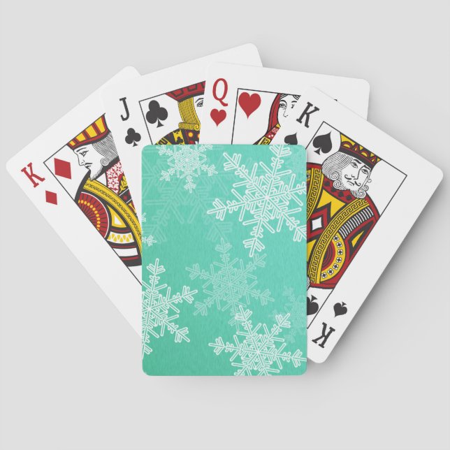 Jeu De Cartes Fruits de Noël blanc turquoise (dos)