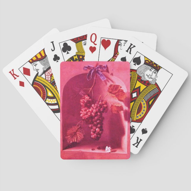 Jeu De Cartes FRUITS DE SAISON PROSPÉRITÉ rose fuchsia rouge (dos)