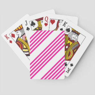 Jeu De Cartes Fuchsia et blanc cinq bandes motif