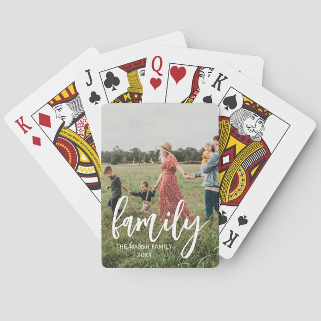 Jeu De Cartes Full Photo - Vertical Custom Script Family Text  (dos)