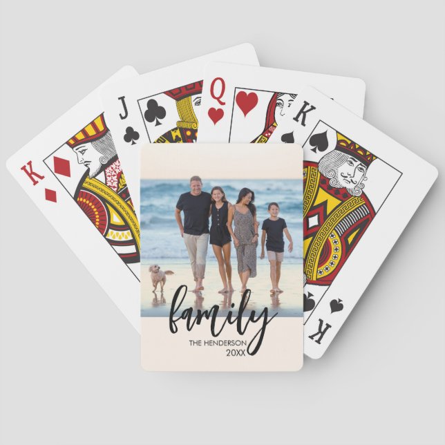 Jeu De Cartes Full Photo - Vertical Custom Script Family Text  (dos)