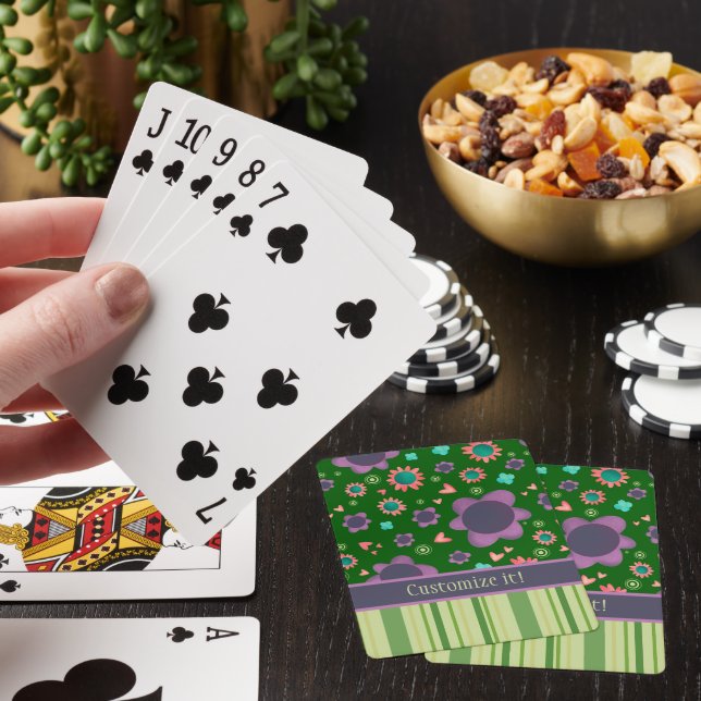 Jeu De Cartes Fun Fun Floral Stripe Motif Nom Inspirivity (In Situ)
